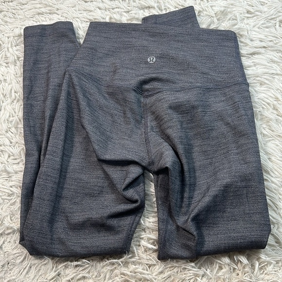 Lululemon Align Pant II 25" Mini Heathered Herringbone Heathered Black White / B - Picture 3 of 4
